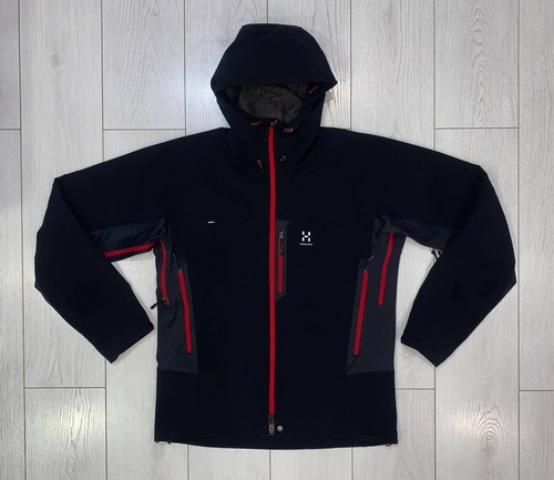 Haglofs Men Softshell Full Zip Hooded Outdoor Trekking Windstopper Jacket Sz XL