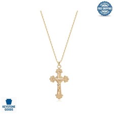 14K Gold-Plated Dainty Cross Necklace   Elegant Religious Jewelry Gift for Women