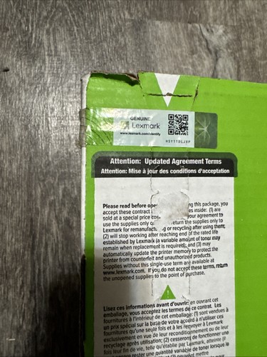 58D1U0E Oryginalny czarny toner Lexmark Ultra wysokowydajny NOWY NIEOTWARTY. - Zdjęcie 3 z 7