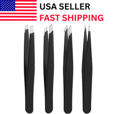 4PCS Stainles Steel Tweezers Set Precision Tweezers for Ingrown Hair,Facial Hair