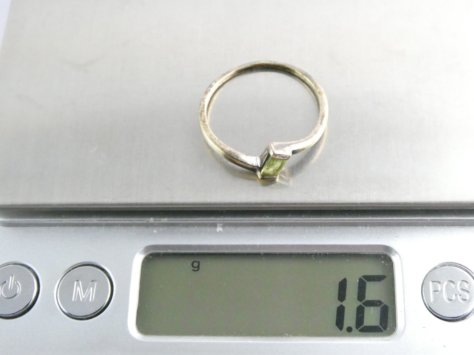 Sterling Silver Rectangular Cut Green Peridot Sol… - image 9