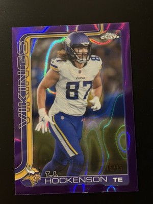 2025 Topps Chrome T.J. Hockenson #200 Purple Lava Refractor /75 Color Match