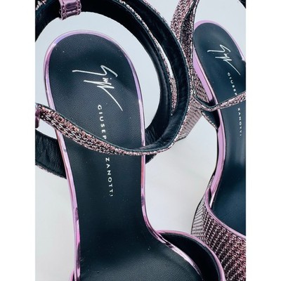 Giuseppe Zanotti Tarifa Purple Glitter Platform Block Heel Sandals