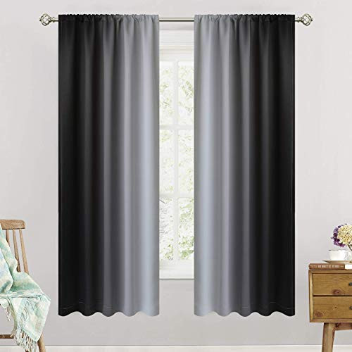 Ombre Room Darkening Curtains for Living Room,Rod Pocket Light Blocking - Picture 2 of 8