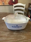 RARE Vintage Corning Ware Blue Cornflower P-1  1/2-Q W Pyrex Lid D29 Made In USA