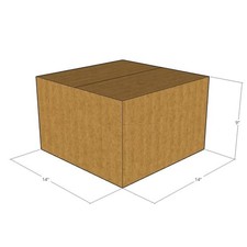 50 14x14x9 Kraft Brown Corrugated Shipping Boxes 32 ECT Single-Wall New