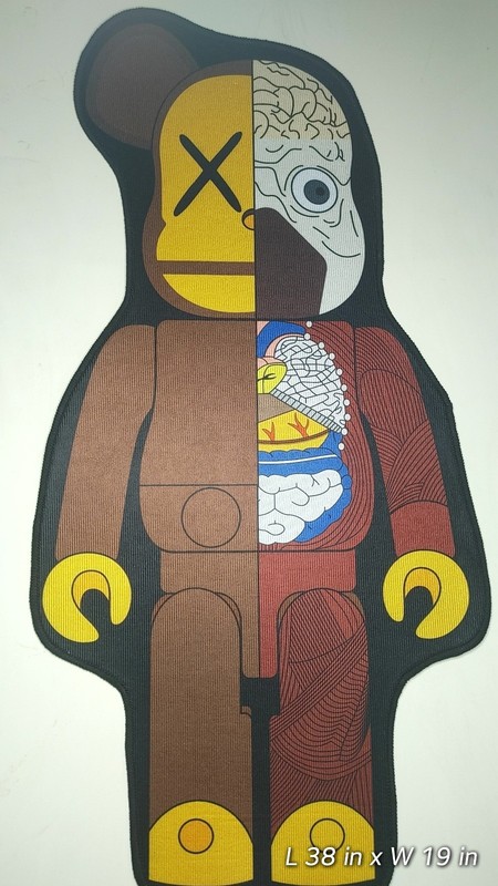 BAPE x BearBrix Half X-Ray Custom Flat/Not Fluffy Detailed Area Rug