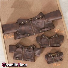 Retro Leather Jacket Fit 20cm 40cm Plush Doll Leather Jacket Brown Coat Gift YZ