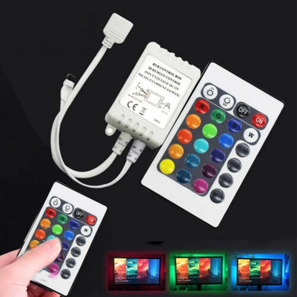 LED Strip Light RGB Control Box 24 Keys IR Remote Controller 433.92 MHz