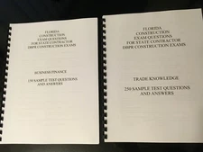 FLORIDA CONSTRUCTION TEST QUESTIONS 400 CONTRACTOR EXAM  BUSINESS FINANCE TRADE