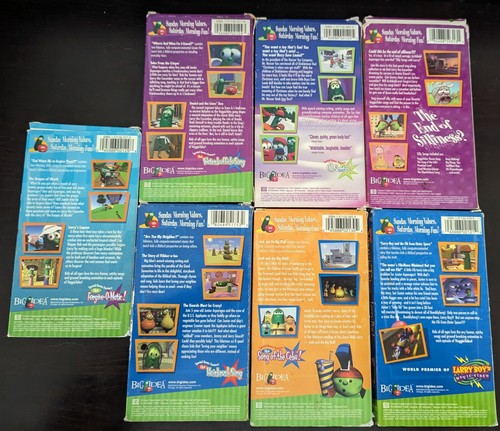 LOT 7 Veggie Tales Video VHS Silly Songs Larry Boy Josh Christmas Forgiveness - Picture 2 of 3