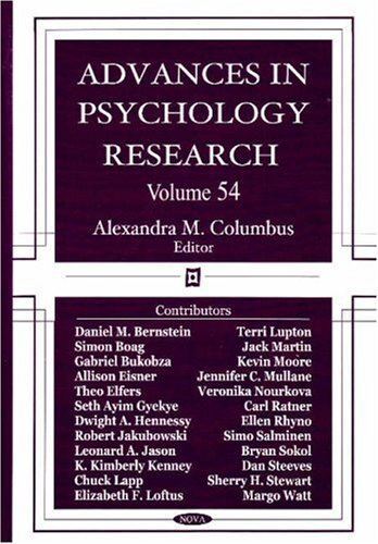 Advances in Psychology Research: 54: Volume 54 (Hardcover)