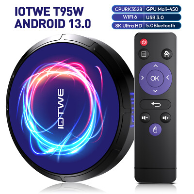2024 Smart TV Box Android 13.0 5G WIFI 6 Quad Core 8K UHD Media Stream Player US
