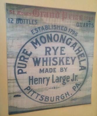 1904 Pure Monongahela Rye Whiskey Made By Henry Large Rare Ad Pittsburgh Pa. NEW