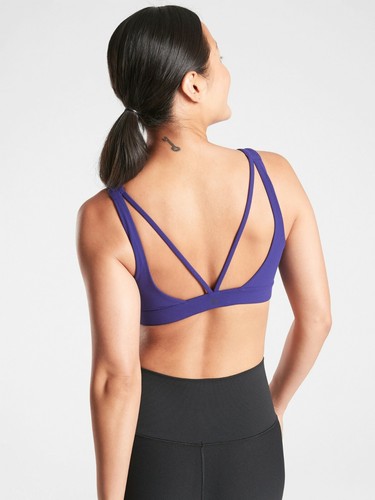 NWOT Athleta Exhale Bra in Powervita A-C, Poseidon Blue SIZE S   #486376 O0505