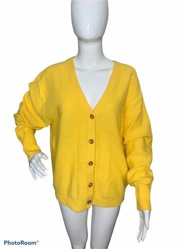 Yellow Cardigan Sweater Buttoned 