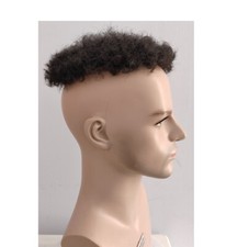 Short Afro Curly Toupee for Men Synthetic Hair Black African American Wigs