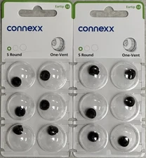 2 Pack S Round One Vent Connexx 3.0 Eartip Dome. Fits Signia Rexton Widex.