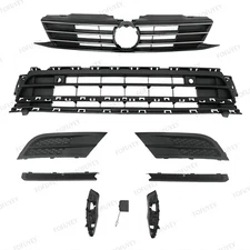 For Jetta 2015-2018 Upper Grille/Lower Grill/Fog Light Cover/Bumper Trim/Bracket