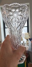 Pair Of Cosmos Clear 9" Heavy Crystal Vases By Imperial