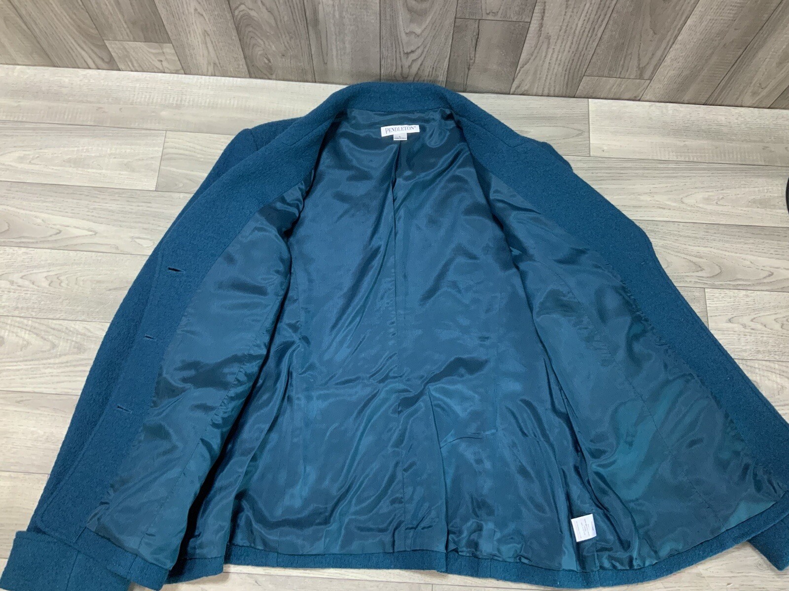 Pendleton Virgin Wool Blazer Jacket Dark Teal Lin… - image 15