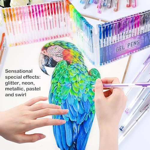 60 Set Gel Pens Colored Glitter For Coloring Books Drawing Art Marker Adult Kid - Picture 5 of 7
