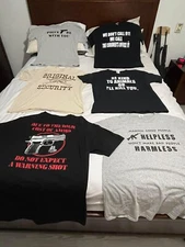 Pro gun 2nd amendment shirts.  Size L. 6 designs to choose from! Free shipping