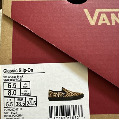 Van\'s 90s Grunge Slip-on, 6.5 Men\'s 8.0 Womens, Leopard design NWT NWOT VANS CLASSIC SLIP ON 90s GRUNGE CHEETAH LEOPARD  main image 2