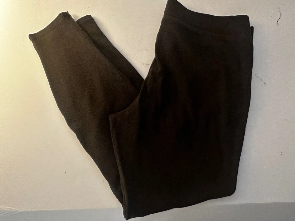 J. JILL Verde Oliva Marrón Punto Elástico Pantalón Cremallera Detalle Tobillo M/L Foto 2 de 4