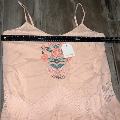 Wonderly Tank Embroidered Spanish Villa Coral dress, Size XL,Desert dreamer NWT