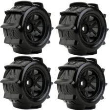 Powerhobby Sand / Snow / Water Mounted ROOSTER Tires Wheels (4) Arrma OUTCAST