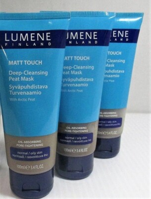 1 LUMENE MATT TOUCH DEEP CLEANSING PEAT MASK NORMAL OILY SKIN 3.4 oz EA