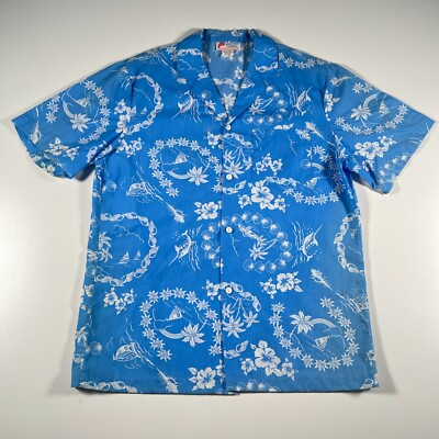 Chemise Hawaïenne Homme Made In Hawaii – Boutonnée, Taille M, Marque Hilo Hatties