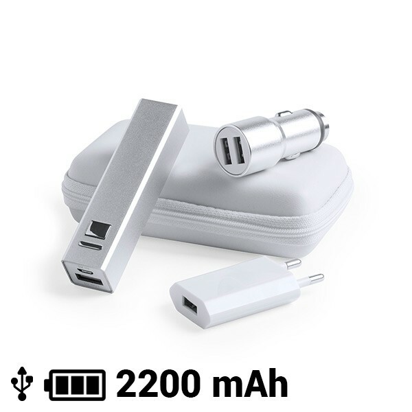Coffret de chargeurs rapides 3 pièces incluant une batterie externe 10000mAh haute densité