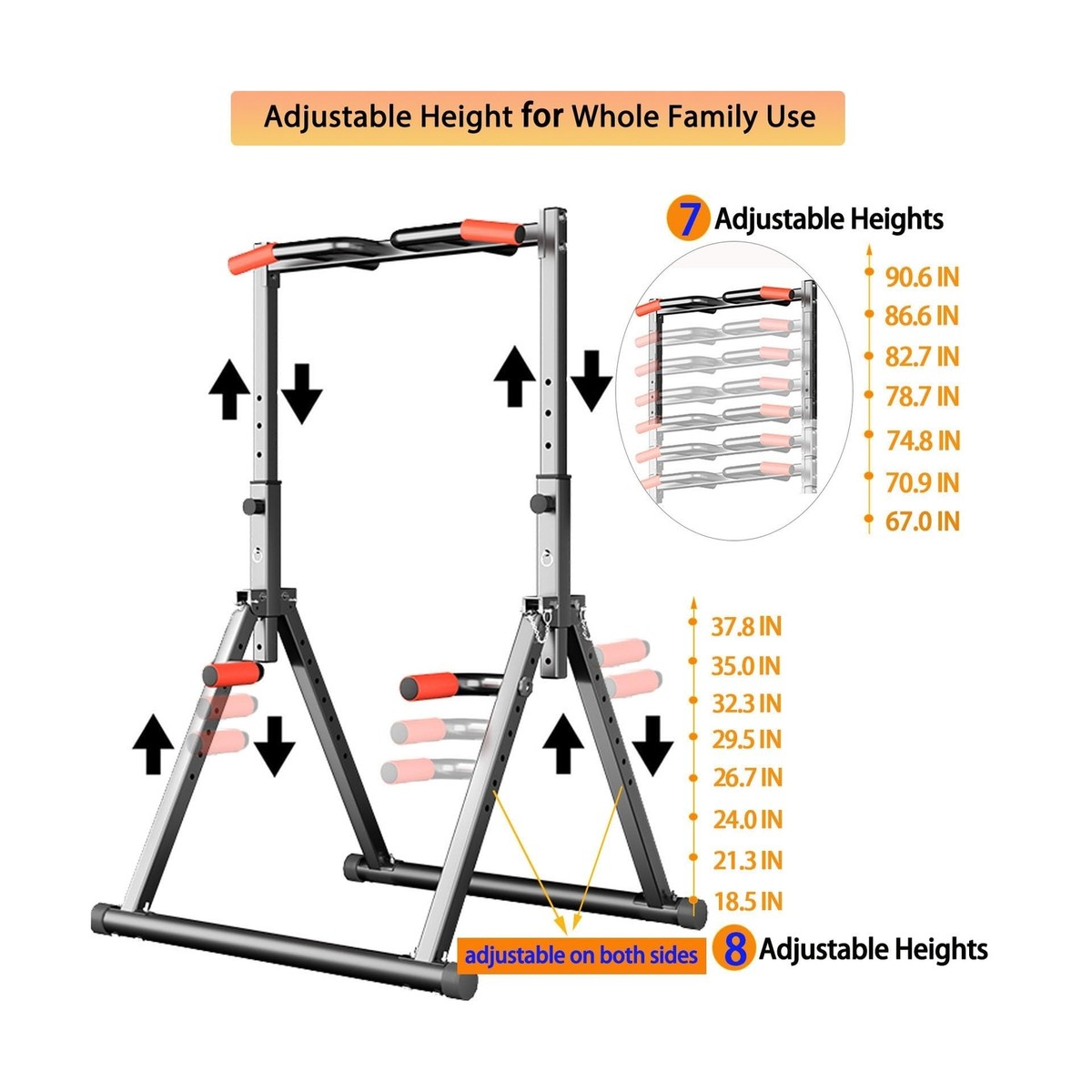 DOBESTS Barre de traction pliable, réglable en hauteur