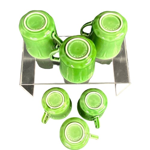 J & G Meakin Coffee Tea Cups Mugs Heirloom Green Lot of 6 England 3.5” - Picture 6 of 12