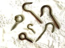 Vintage Ceiling Wall Hooks Lot of 6 Screw In Hanging Plants and More Heavy Duty