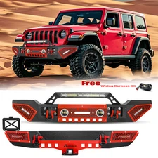 YEEGO Fit 2018-2024 Jeep Wrangler JL Front or Rear Bumper with LED Lights