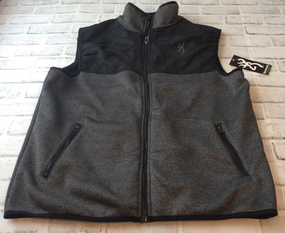 BROWNING Men's Shooting Vest Large Black Gray New - Image 2 of 4