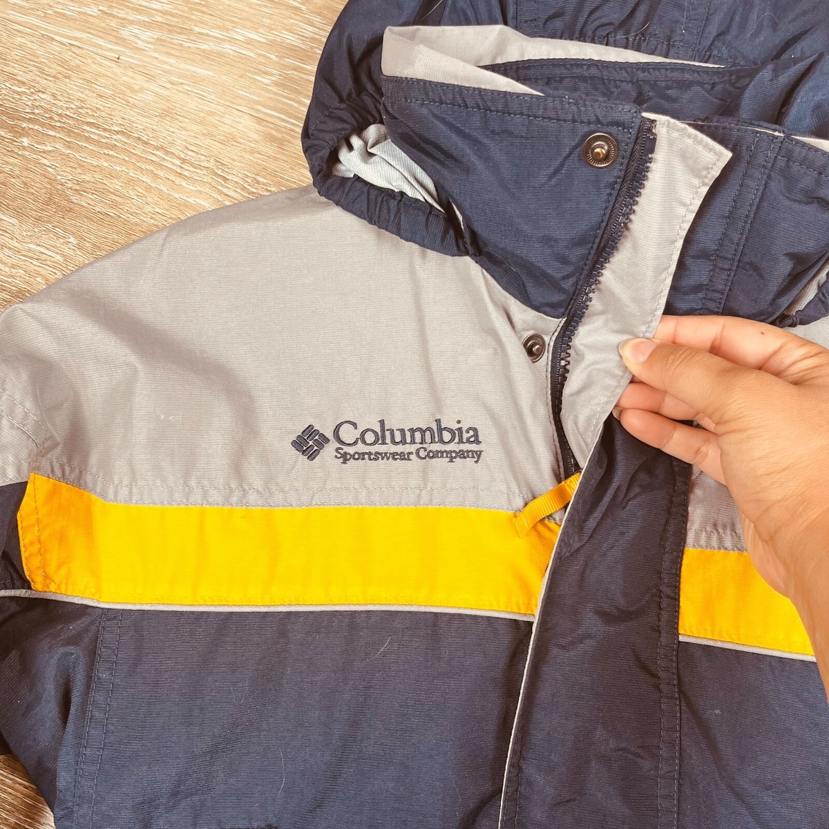 Columbia Kids Sz 8 Jacket Zip Hood Bugaboo Outdoors Navy