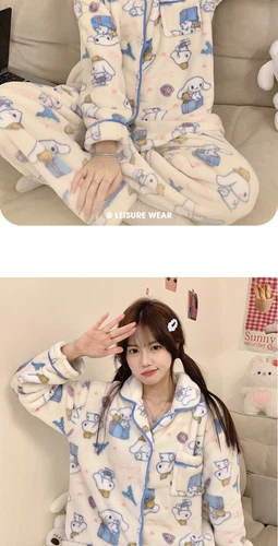 Cinnamoroll Nachtwäsche Winter verdickt Pyjama Pyjamahose Set Roben CARTOON - Bild 9 von 12