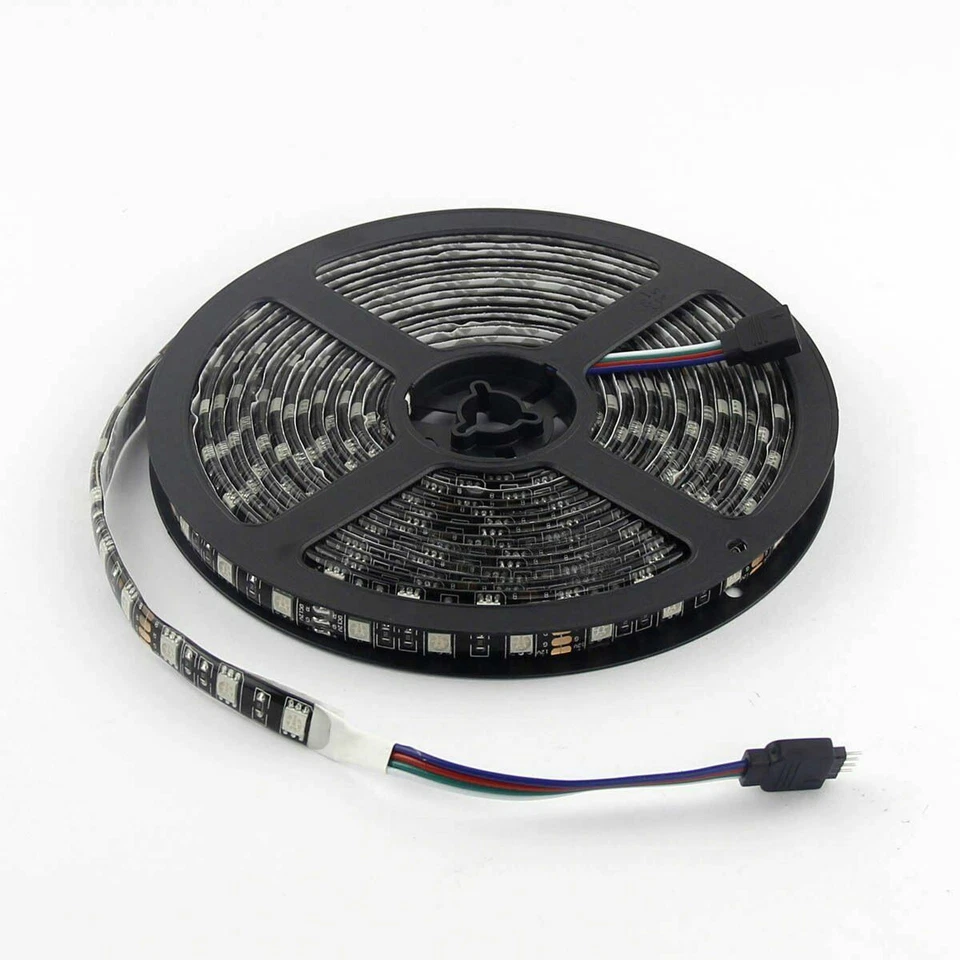 1M 5M 10M 20M LED Strip Light 5050 RGB 60LEDs/M Flexible Lamp ip65 PCB Black 12V - Image 3 of 4