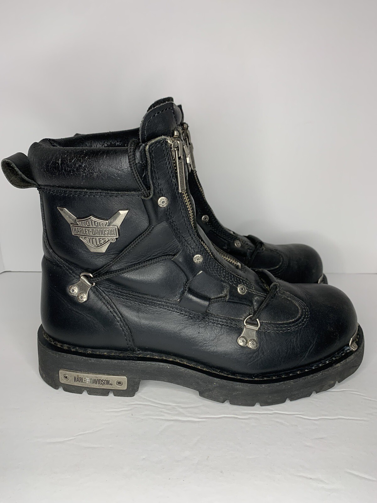 HARLEYDAVIDSON Brake Light Double Zip Boots Size 11.… Gem