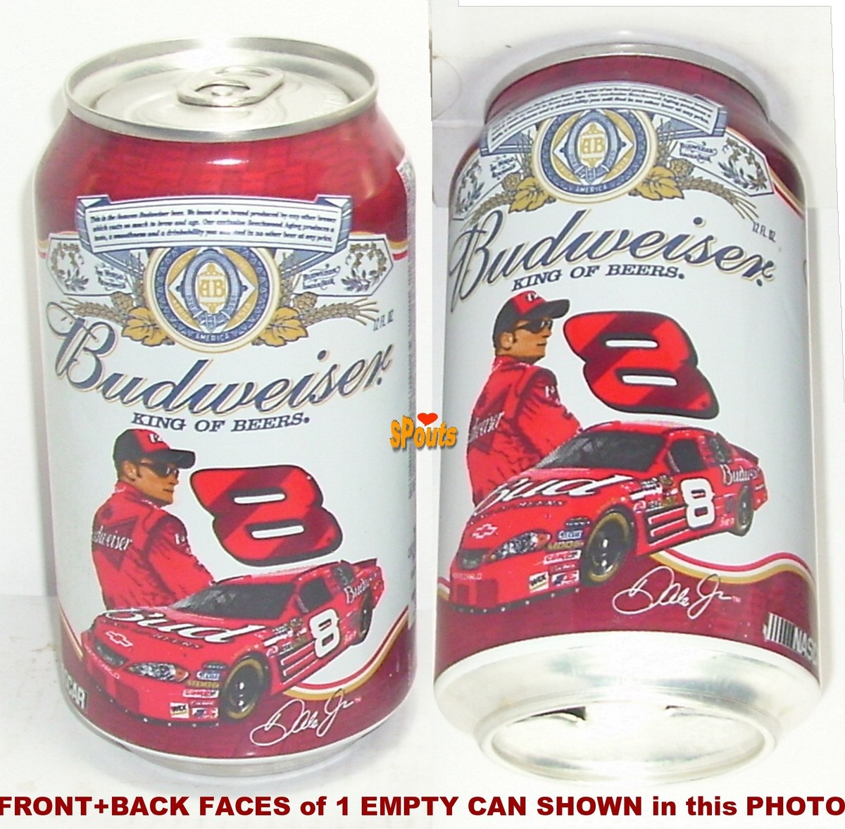 2007 Dale Earnhardt JR NASCAR BUD BUDWEISER BEER CAN #8 CHEVY
