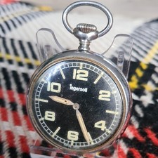 Vintage metal Ingersoll Pocket Watch c1970 Working b1