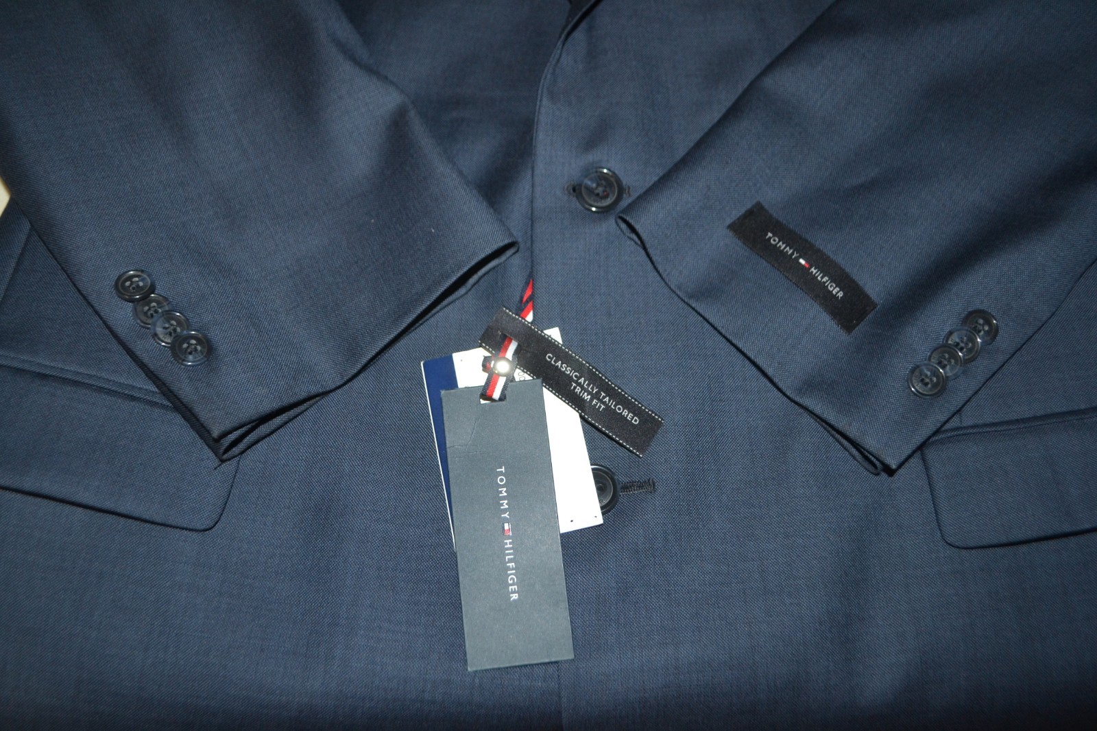 NWT Tommy Hilfiger Men's Navy Blue 2 Front Button Sports Coat Sz 44L thumbnail 6