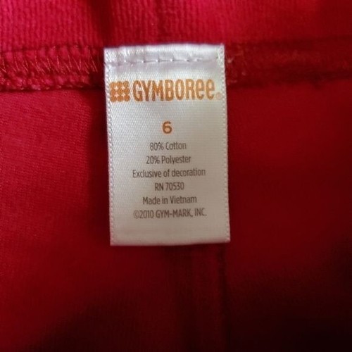 GYMBOREE OUTLET Girls 6 red velour Panda pants - Picture 5 of 7
