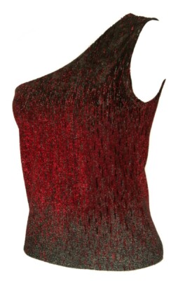 SG Canottiera canotta monospalla donna elegante lurex tank top