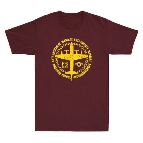 P-3 Orion Anti-Submarine Warfare Naval Patrol Aircraft Plane Retro Men's T-Shirt - Picture 8 of 8