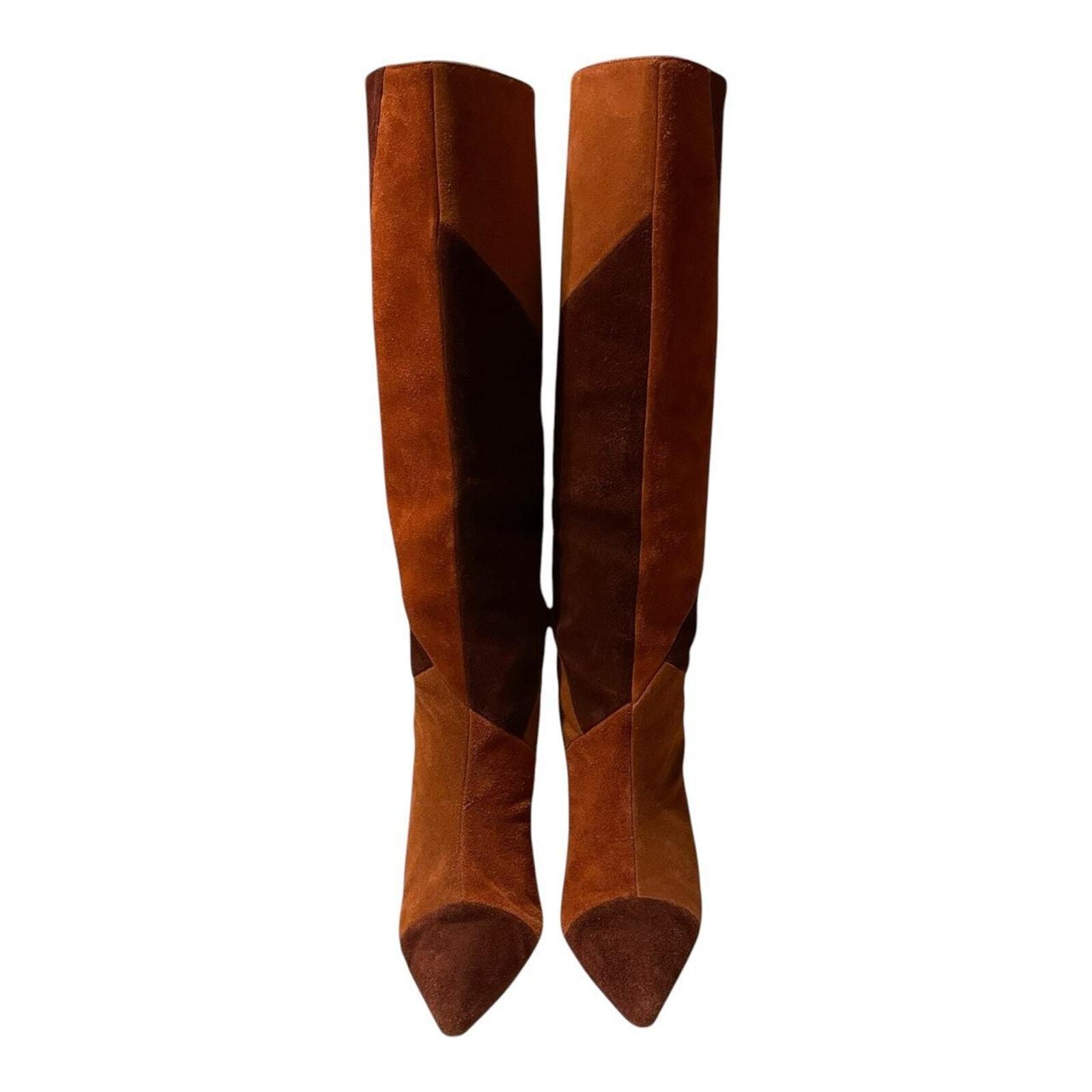 Ulla Johnson Jerri cowhide suede patchwork  knee … - image 2